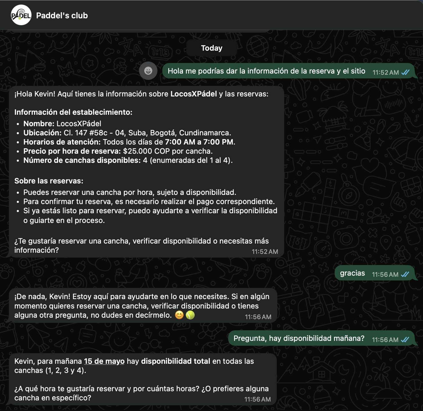 Agendamiento, reservas y pagos Club de Padel — 3