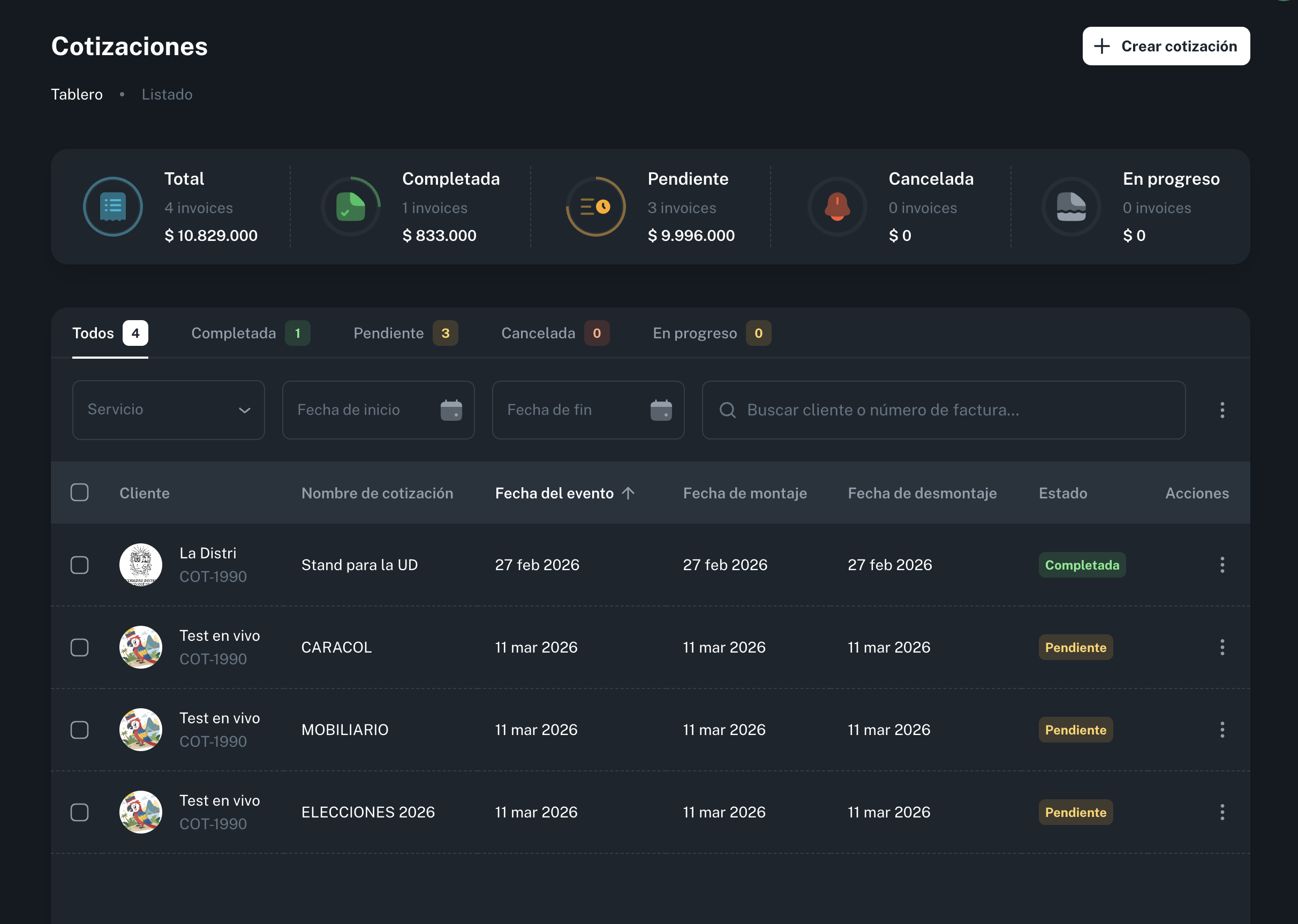 TOC – Sistema de Gestión de Cotizaciones — 2
